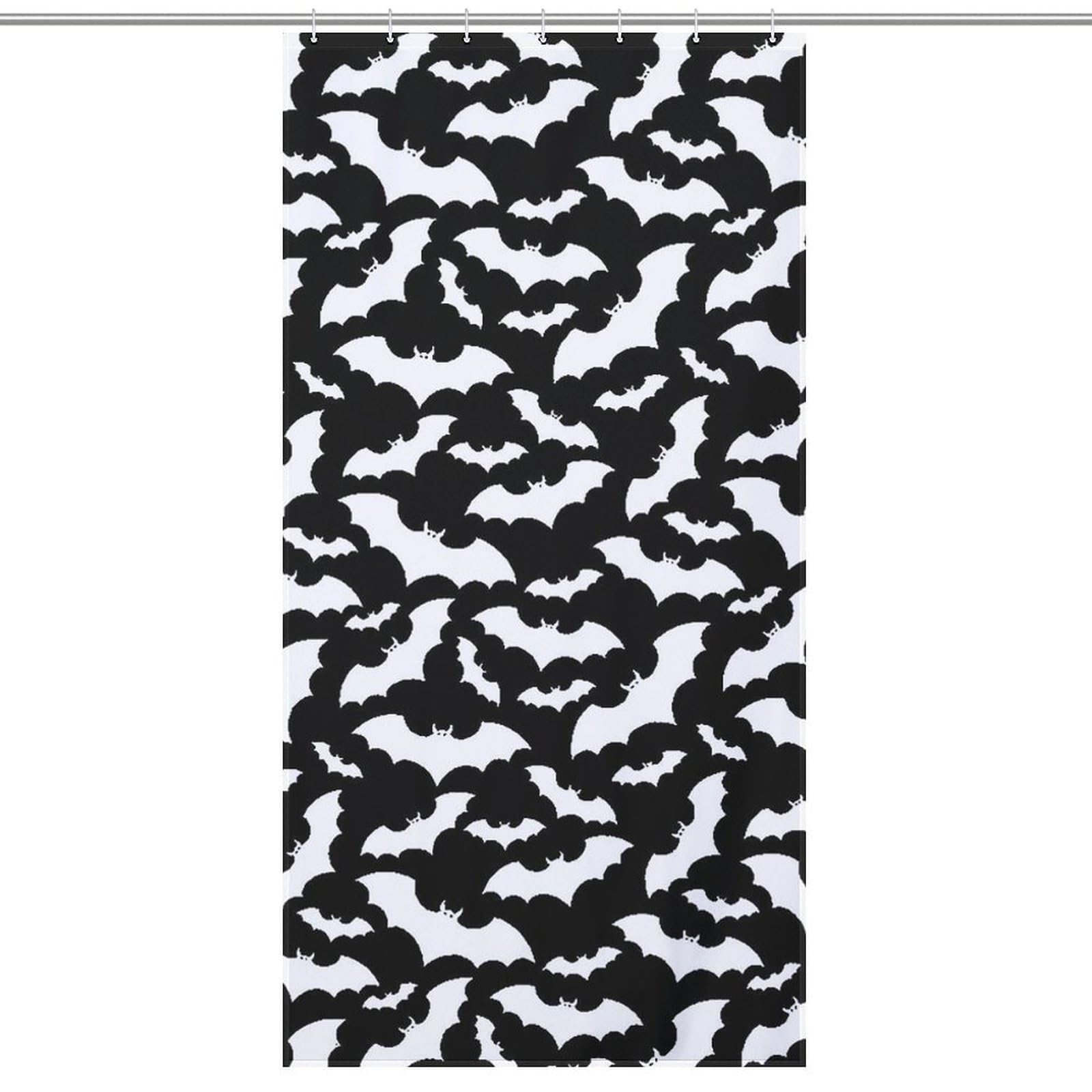 CZZYH 90 X 180 Cm Shower Curtains with Hooks, Bathroom Accessory, Cartoon Simple Bat Shower Curtain