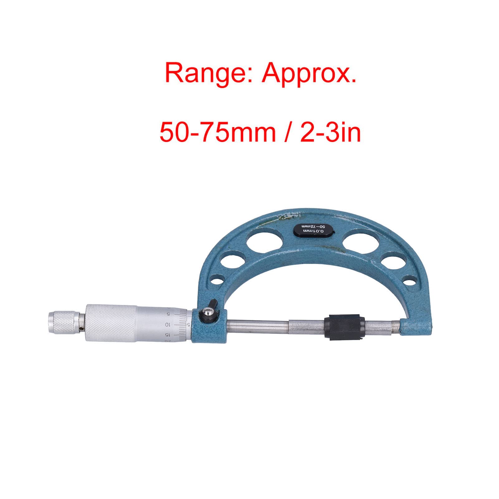 Cocoarm Micromètre 25-50 Mm 0-25 Mm 50-75 Mm 75-100 Mm Micromètre Extérieur en Acier Inoxydable Instrument de Mesure D'épaisseur de Haute Précision, Précision : 0,01 Mm (50-75mm)
