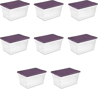 Sterilite 56 Qt. Storage Box Clears, 8 Pack, Moda Purple