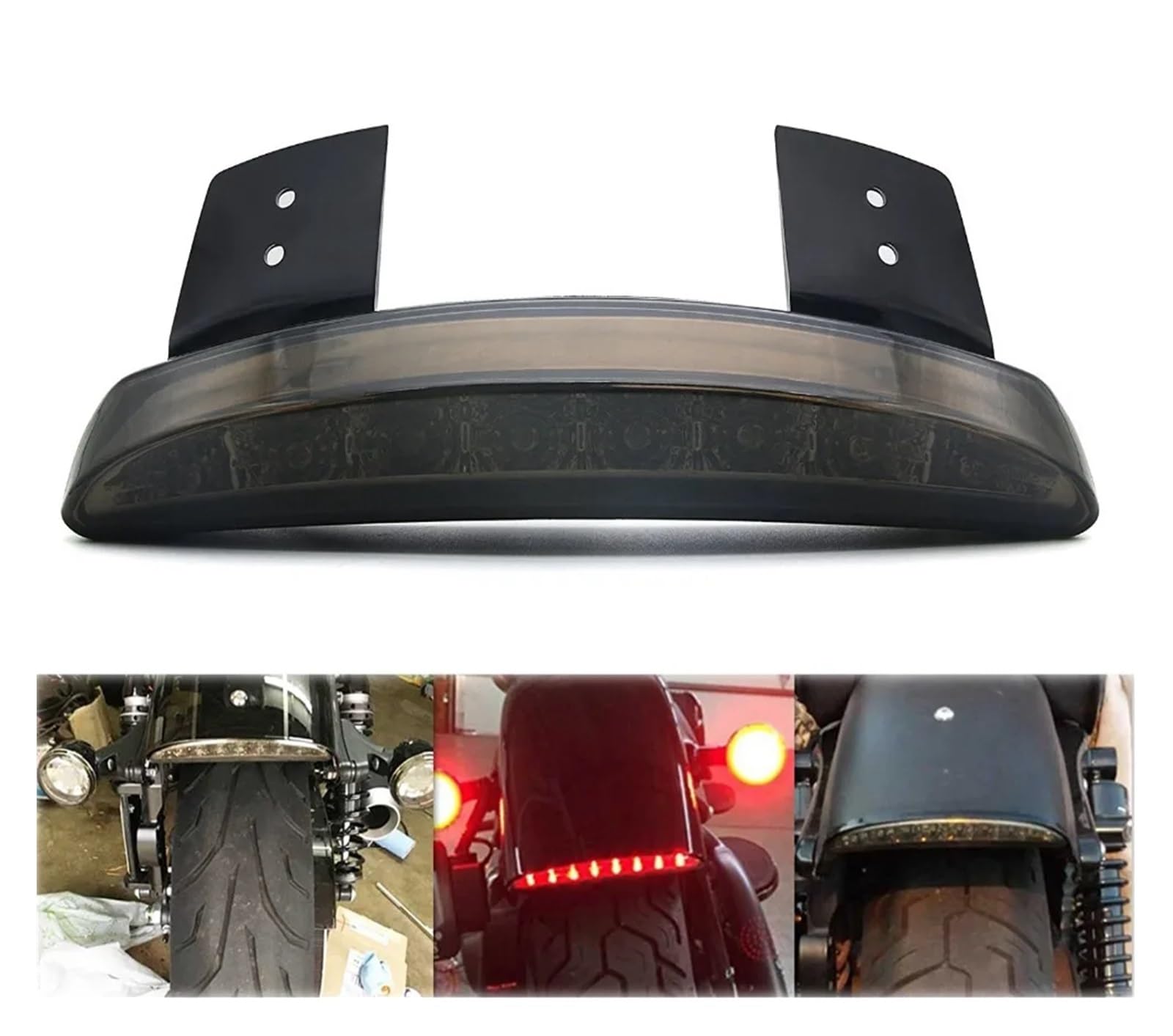 Moto Luz Trasera Freno de luz Trasera LED de Parada Trasera con Lente roja/ahumada para Motocicleta para Bobber Chopper