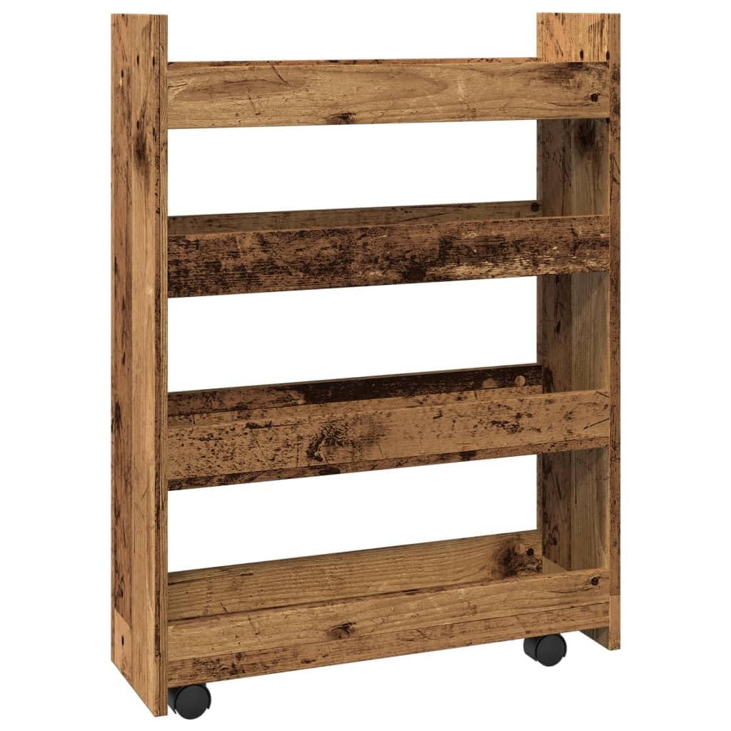Fengshui Wózek do przechowywania, wąski, 4 poziomy, materiał drewnopochodny