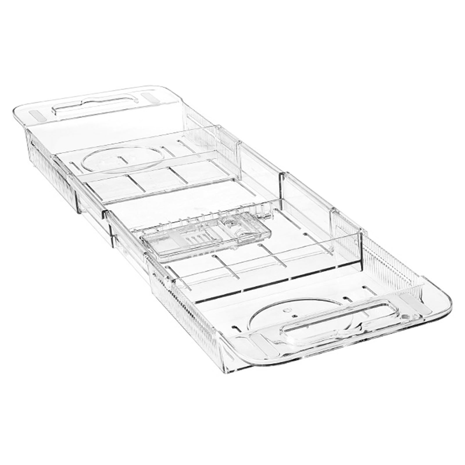 CAZSTYK Antislip Expandable Bathtub Caddies with Drain Holes and Grip for Stable of Tablets Wine Glasses Bathroom Accessories