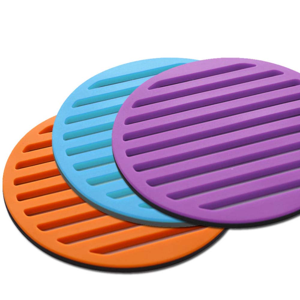 okrągła podkładka, Okrągły stół jadalny, stop silikonu, zestaw mat izolacyjnych, podkładka pod garnek, miskę, talerz, niebieski(Four color Mixed (4 Pieces))