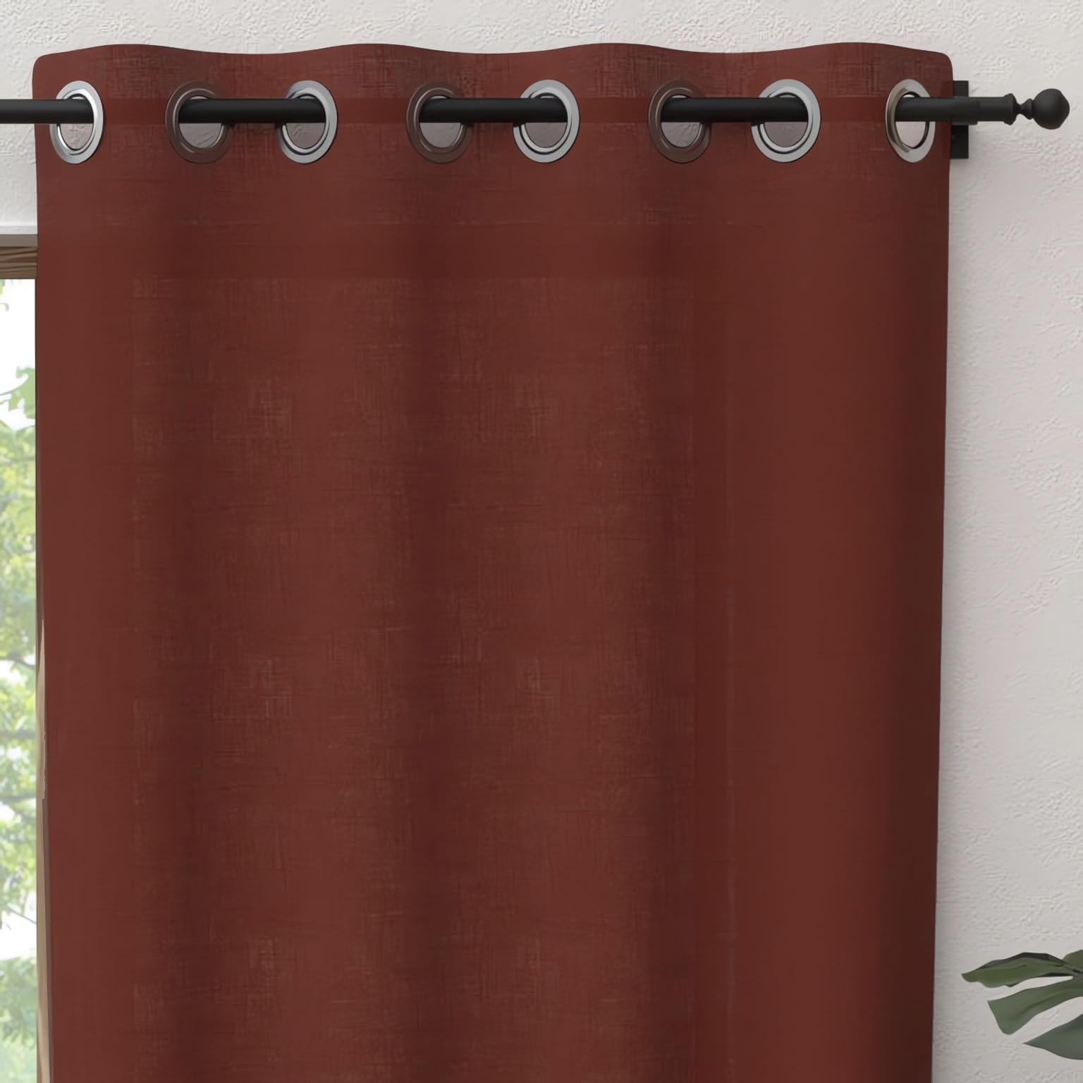 Soleil d'ocre Curtains & Draperies, Cotton, Orange, 135 x 250 cm