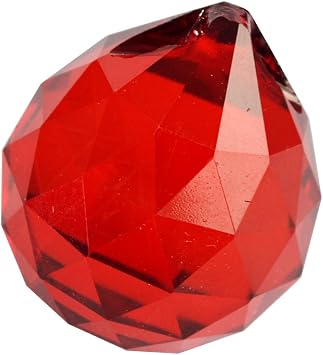 fengshuisale 40mm Crystal Ball Prisms for Chandelier, Ceiling Light, Christmas Tree, Window Display, Wedding Display, Curtains W Red String Bracelet Red