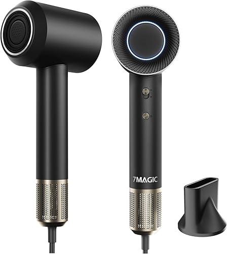 Secador de pelo de alta velocidad, secador profesional con concentrador, negro