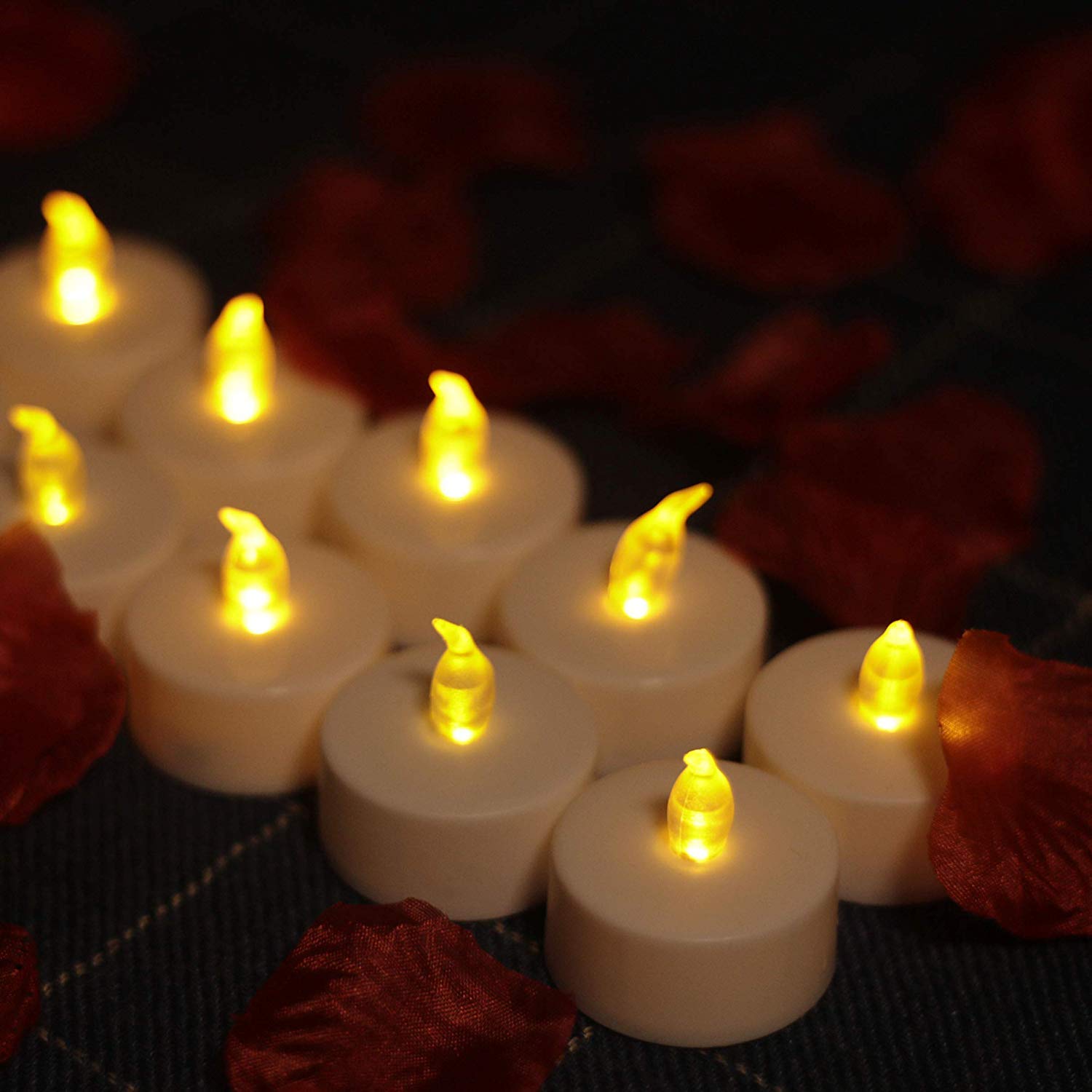 Boyanuo Candele a LED 100pcs Lumini da Tè Tealight Elettrica Luce Calda Senza Fiamme con Batterie Adatte per Decorazione di Casa, Compleanno, Matrimonio, Natale, Halloween ecc