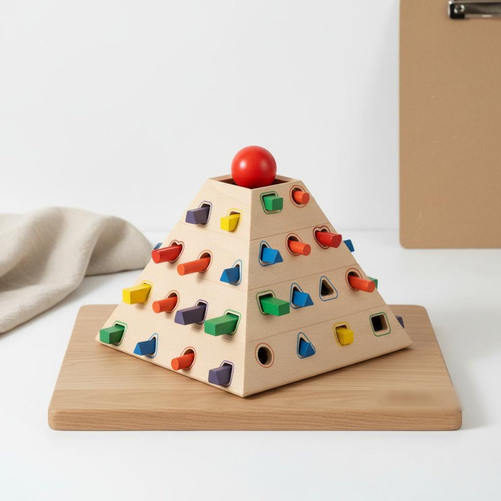 Ziehstab-Spiel Feinmotorik Holz-Balancierspiel Farbenlernen Pädagogisch Holzspiel für Kinder