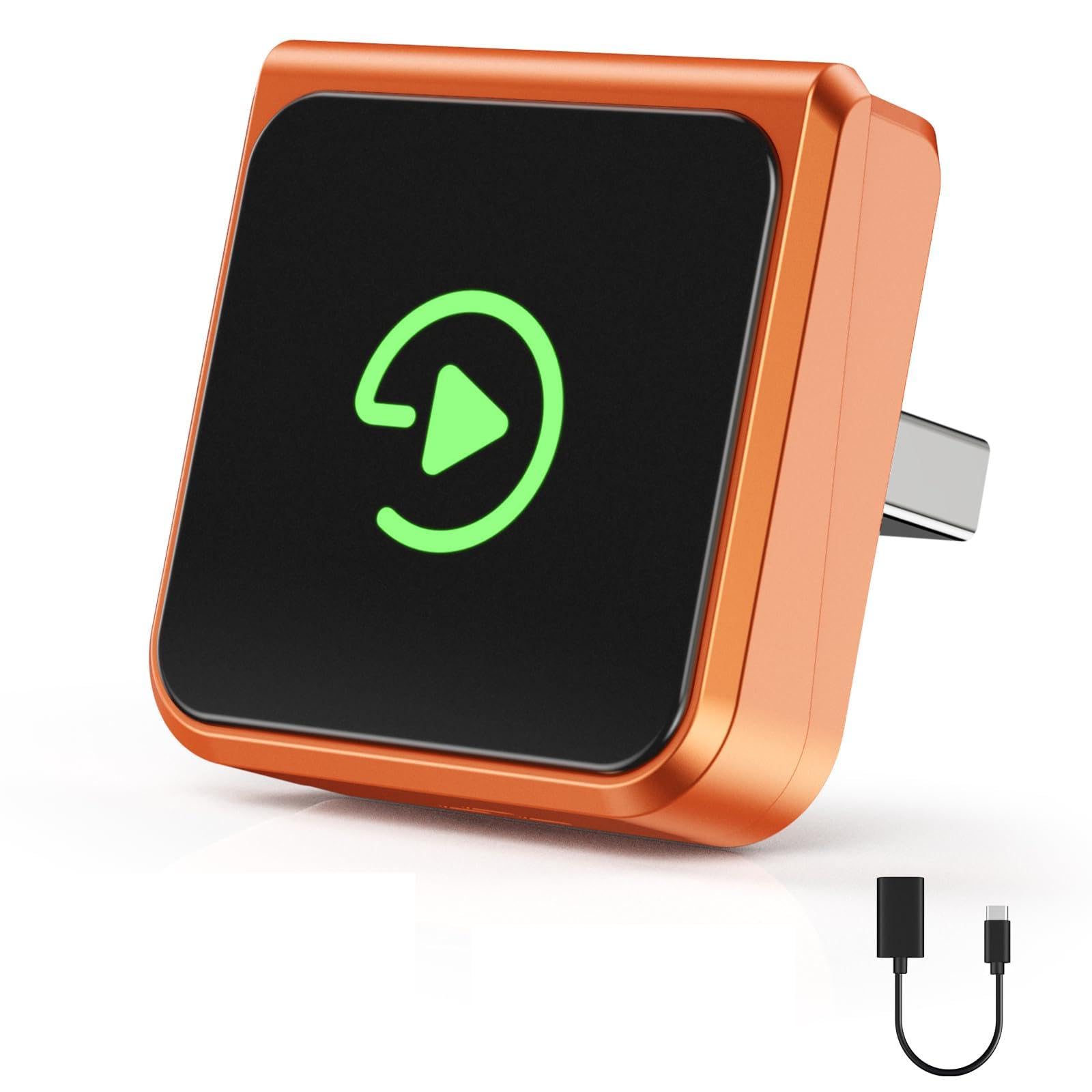 CarPlay Inalámbrico Android Auto Inalámbrico: Adaptador 2 en 1 Mini con Conexión Rápida Automática, Plug & Play, USB-A/C, WiFi Dual 2.4/5GHz, Auto Reconexión, Compatible iPhone iOS 10+ & Android 11+