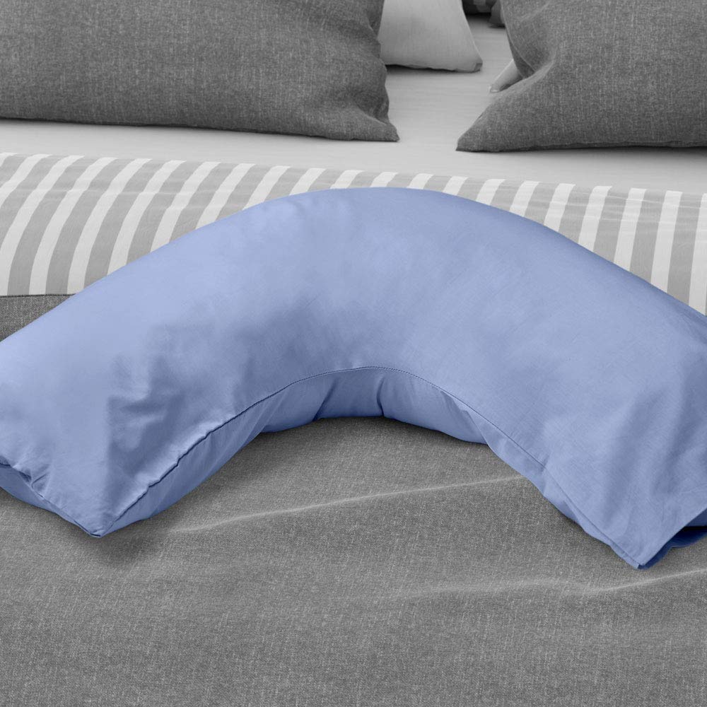 Orthopaedic Percale V Shape Blue Polyester 50% Cotton V Pillowcase