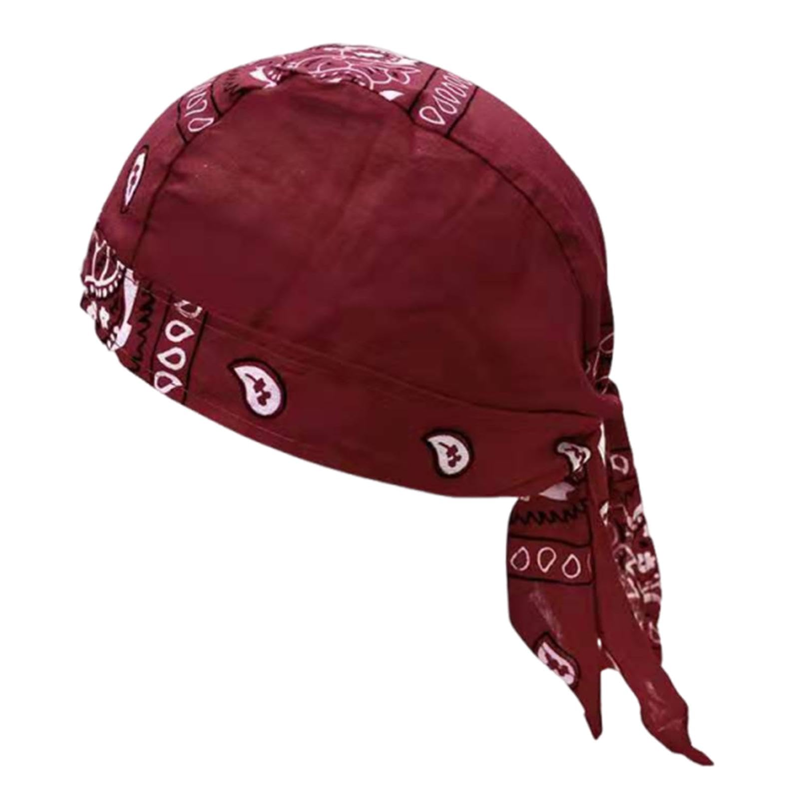 Vaveren Skull Cap Quick Drying Headwear Head Cover Bandana Cap for Running Sports Riding, Red