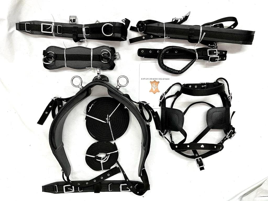 SET IMBRACATURE GUIDA NYLON DUE TONI BLU/BIANCO PER CAVALLO - Foto 9