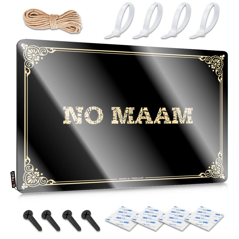 No Maam Sign Backyard Decor | Classic Nice Decorative Wall Art(20X30CM)