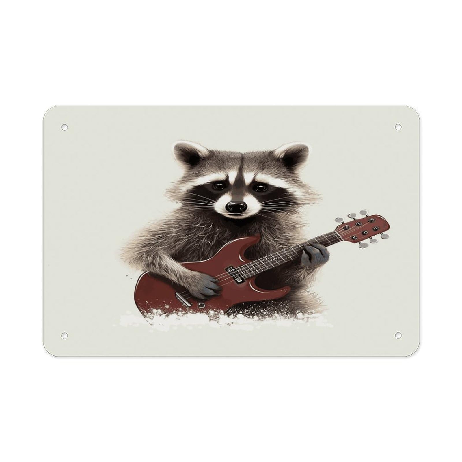 Fekiloot Style Funny Raccoon Metal Signs Wall Art Tin Sign