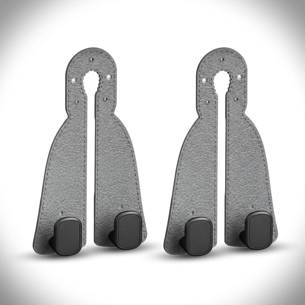 Azyq Grey Car Seat Headrest Hooks For Acura Mdx 2001-2021 2022 2023 2024 2025 Yd1 Yd2,Hidden Seat Back Hanger,Interior Storage Organizer For Handbags And Grocery Bags,Heavy Duty Backseat Hooks,2Piece Set