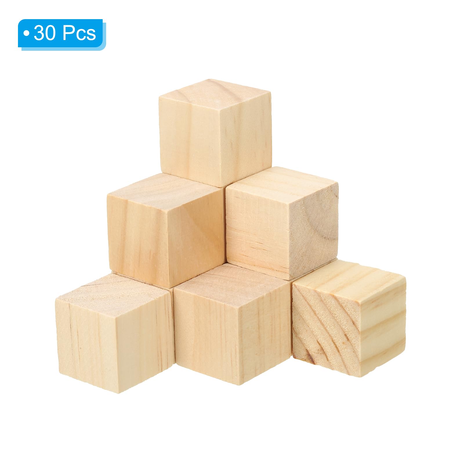 Amazon.co.jp: PATIKIL 30mm 木製ブロック 天然木 半製品 未完成 創意