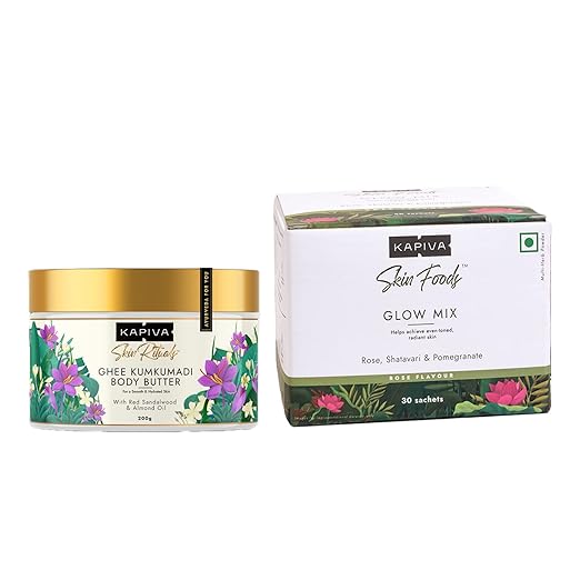 Buy Glow Mix Kapiva Skin Foods Glow Mix Collagen Builder (30 Sachets) + Kapiva Ghee Kumkumadi
