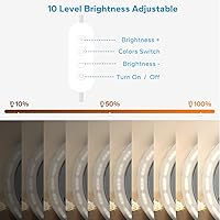 Vista 3 de Luces LED de tocador para espejo, tira de luz de maquillaje de 16 pies, 3000 K, 4000 K, 6000 K y 10 niveles de brillo ajustable, cable USB, luz