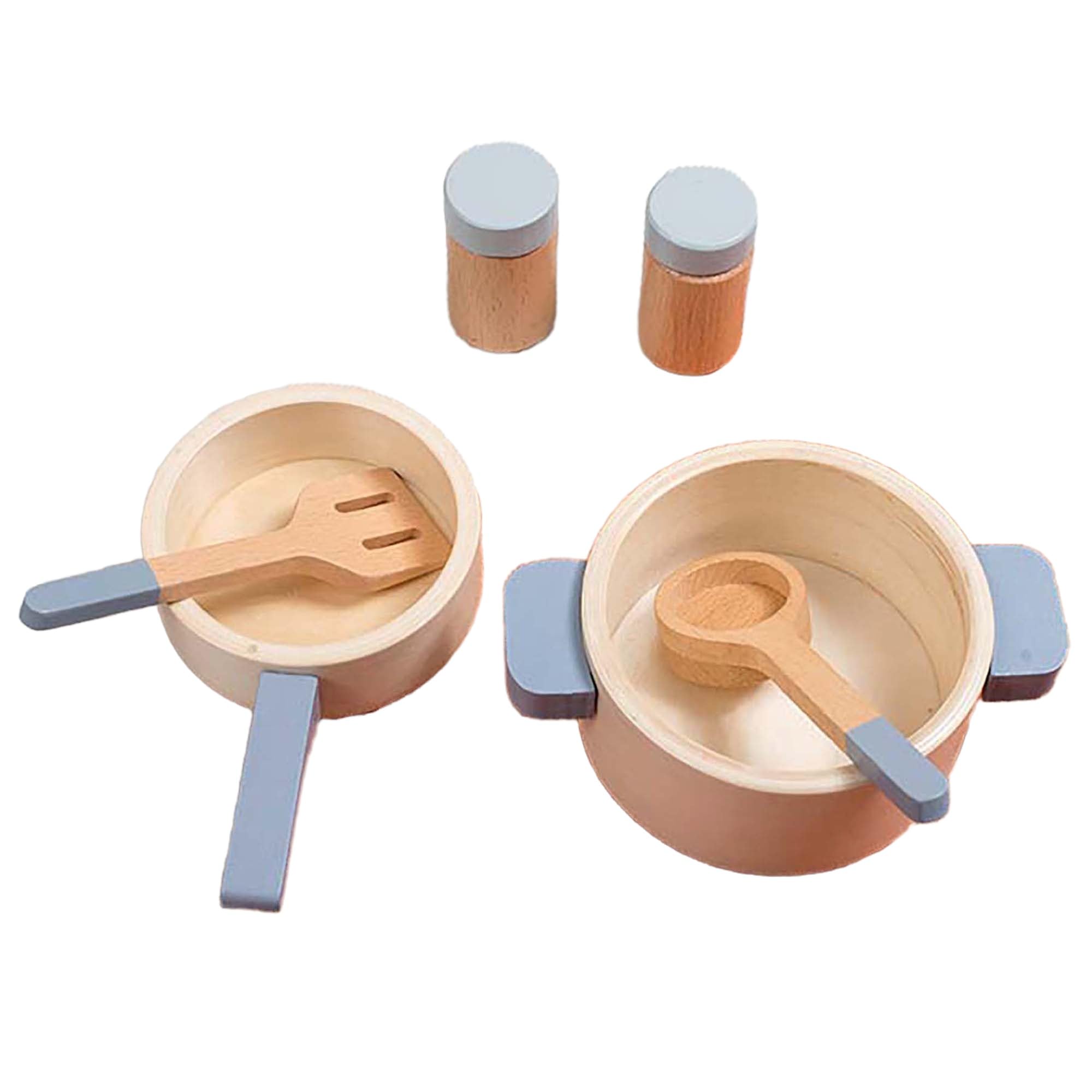 BEACENOV Wooden Kitchen Toys for Toddler,Kids Play Kitchen Accessories,Montessori Pretend Play Toys,Toddler Kitchen Cooking Utensils Toys for Girls,Wooden Cooking Toys Pots and Pans (Blue Cooking Set) - Image 4