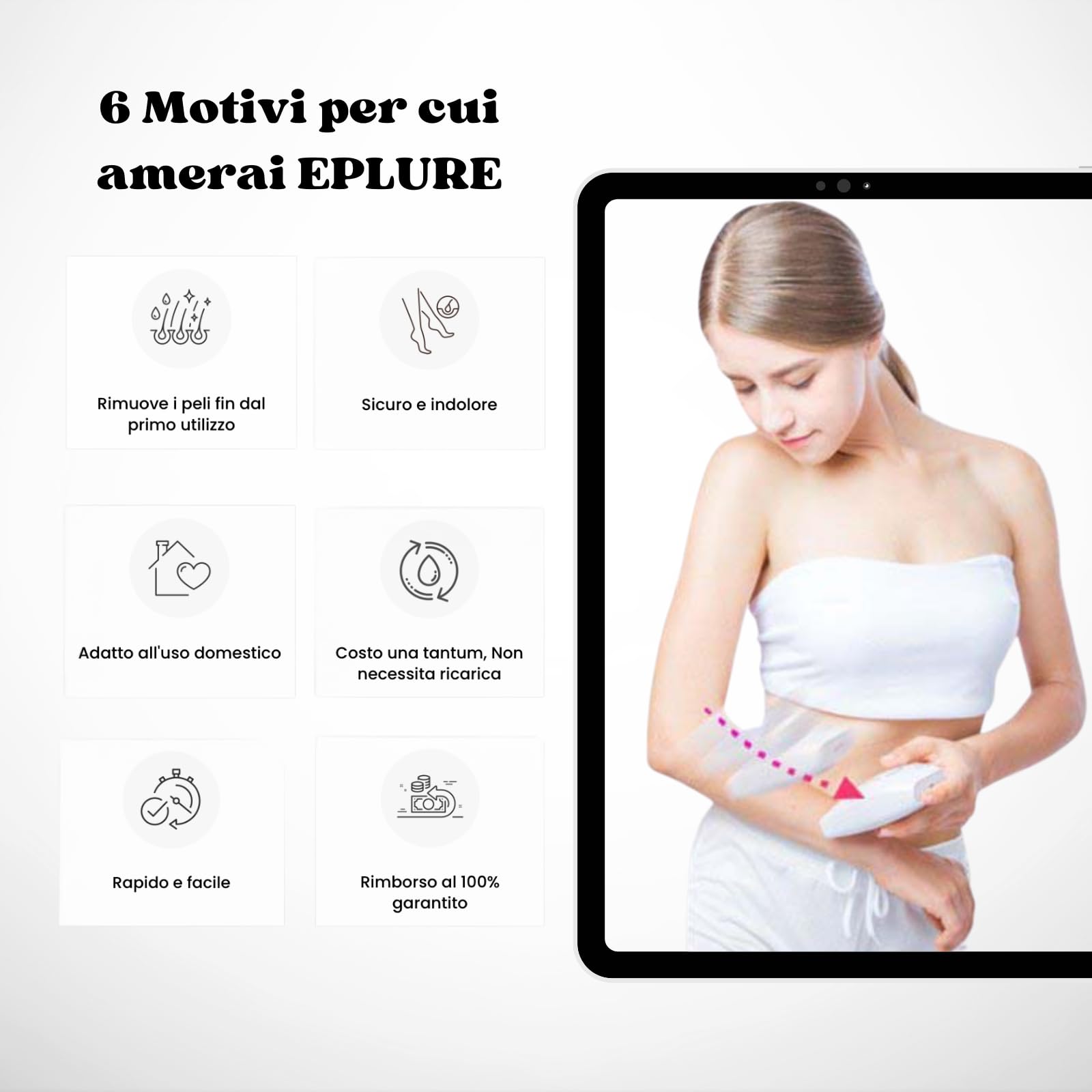 Epilatore Luce Pulsata, Epilatore Laser Donna, Depilazione Permanente Donna Viso e Corpo, Professionali Elettrici Donna Luce Pulsata Portatile, Depilatore Donna Luci Pulsate