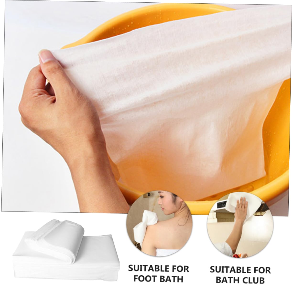 FOMIYES 190sheets Disposable Towels Super Absorbent Foot Bath Towels for Spa and Travel Pulp Material Convenient and Foot Wiping