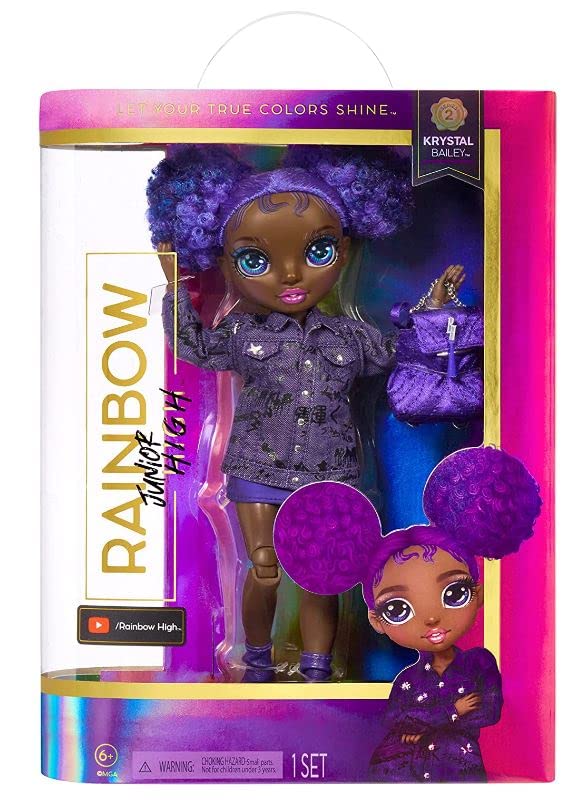 Rainbow High Junior High Fashion Doll with Accessories 9 Inch Collect All 6 Colors of The Rainbow (Krystal Bailey)