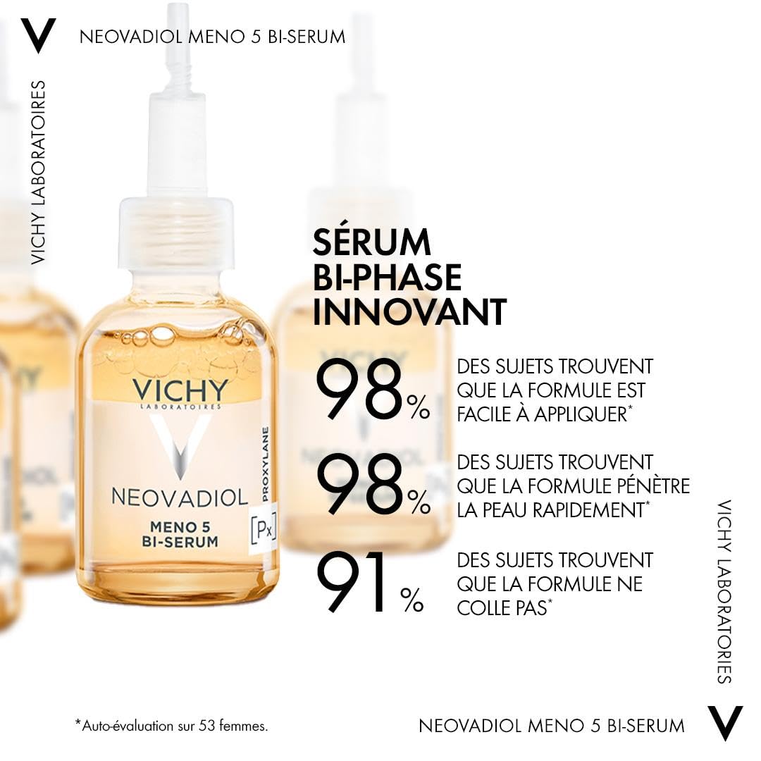 Vichy - NEOVADIOL - Bi-Sérum Méno 5 - Sérum Anti-âge - Enrichi en Proxylane et Niacinamide - Soin Visage Qui Nourrit et Redensifie la Barrière Cutanée - Pour Peaux Matures