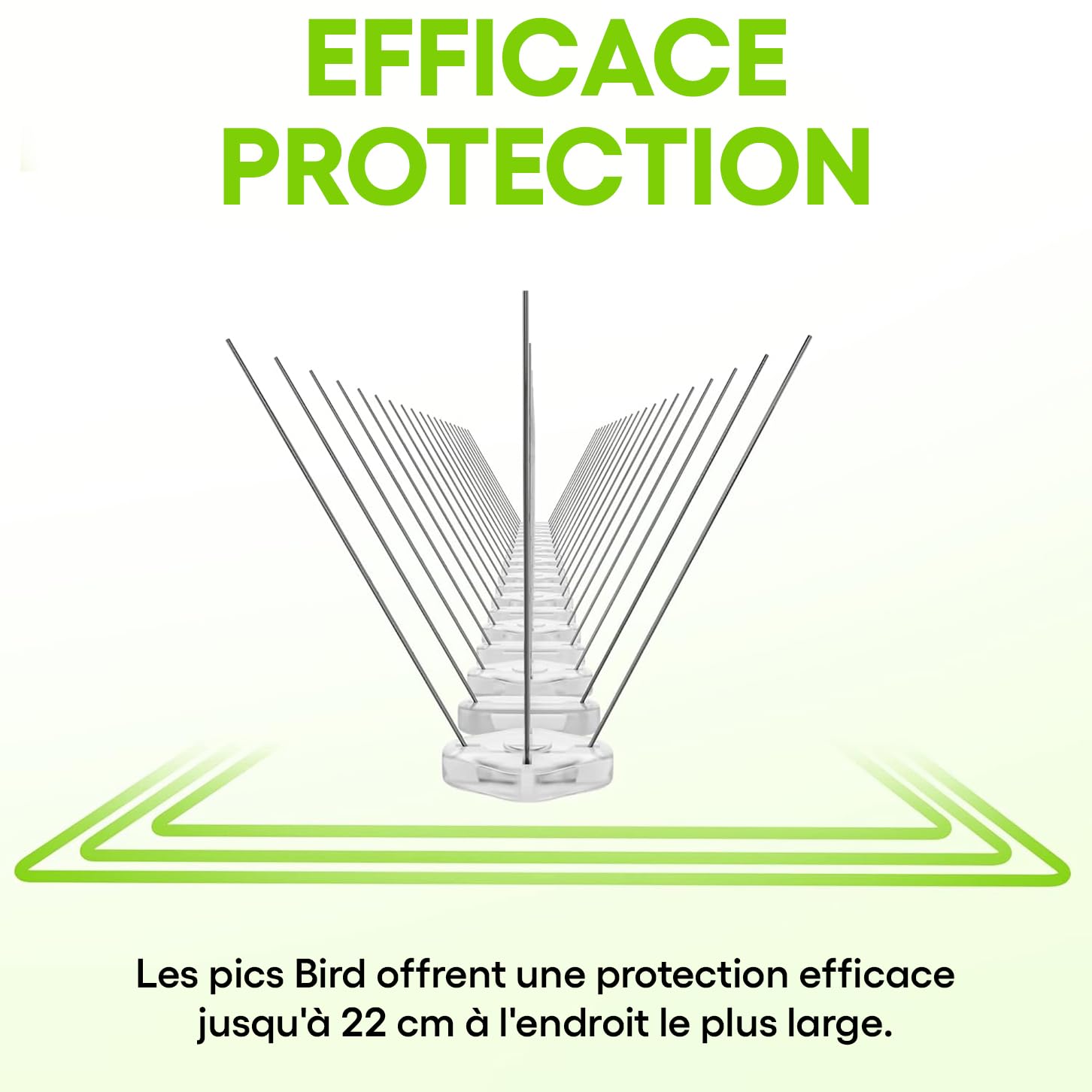 Piques en Acier Inoxydable Anti – Oiseaux – Repoussant Durable de Pigeons – Très dissuasif pour Les Oiseaux, Corbeaux et Les piverts – Facile à Installer et enlever, 10ft Soit 3M