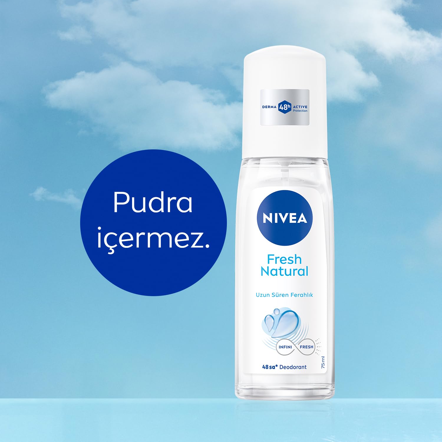 NIVEA Kadın Pump Sprey Deodorant Fresh Natural 75ml, Ter Kokusuna Karşı 48 Saat Koruma, Ferahlık 2li paket