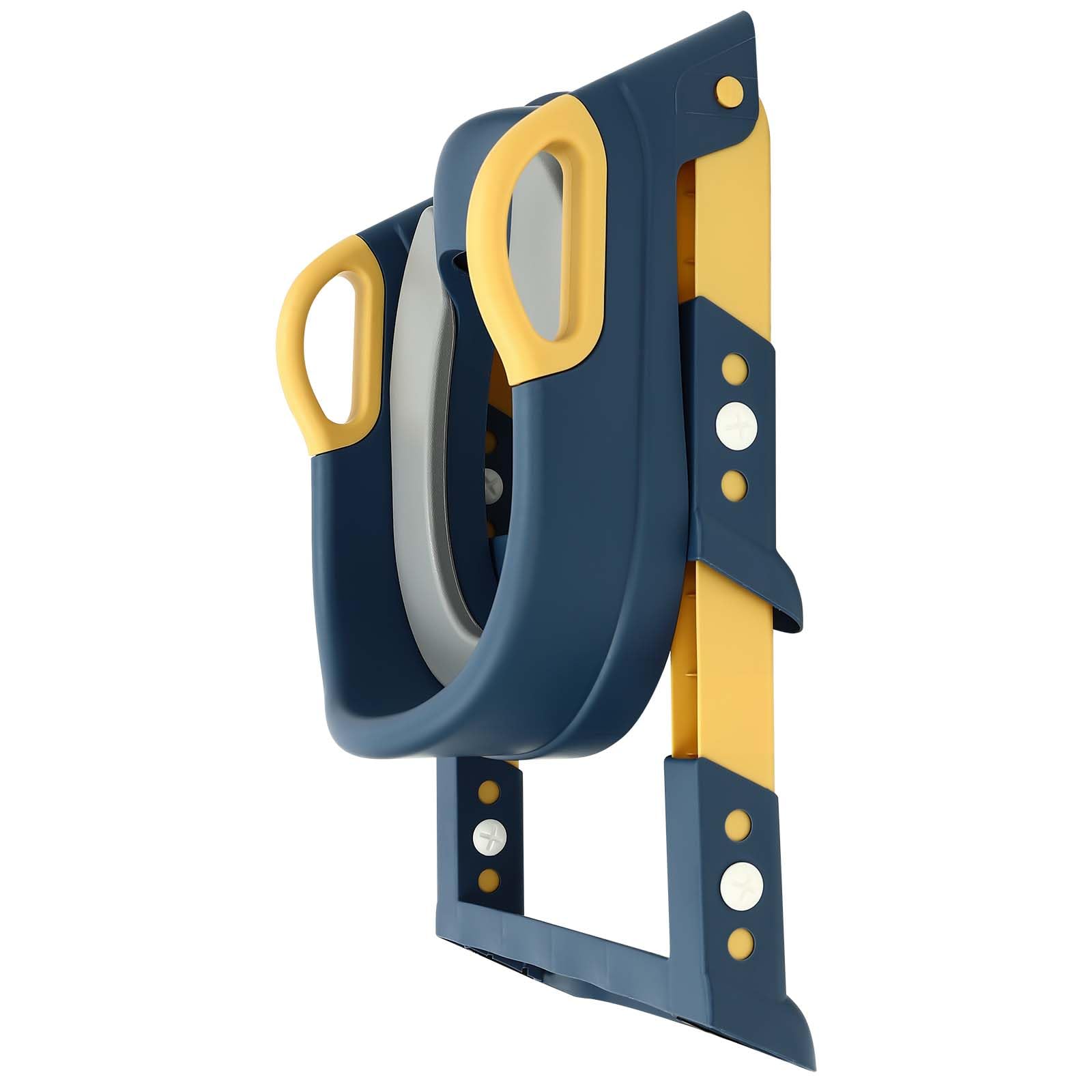 Sedile WC con scala per bambini, sedile WC a gradini per bambini, trainer per WC, scala per WC per bambini, altezza regolabile, blu