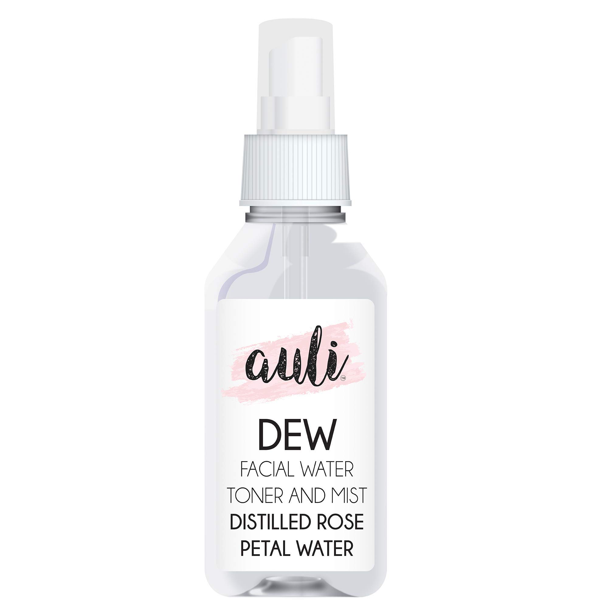 Auli Dew Pure Rose Water Facial Toner for all skin types, it helps minimise pores, hydrates skin cells and prevents allergies - 120ML