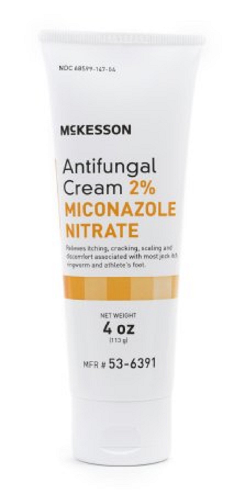 McKesson Antifungal Cream, 2% Miconazole Nitrate, Relives Jock Itch, Ringworm and Athlete Foot, 4 oz, 12 Count