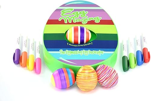 EggMazing - Kit de decoración original para huevos de Pascua – incluye 8 coloridos marcadores de secado rápido no tóxicos