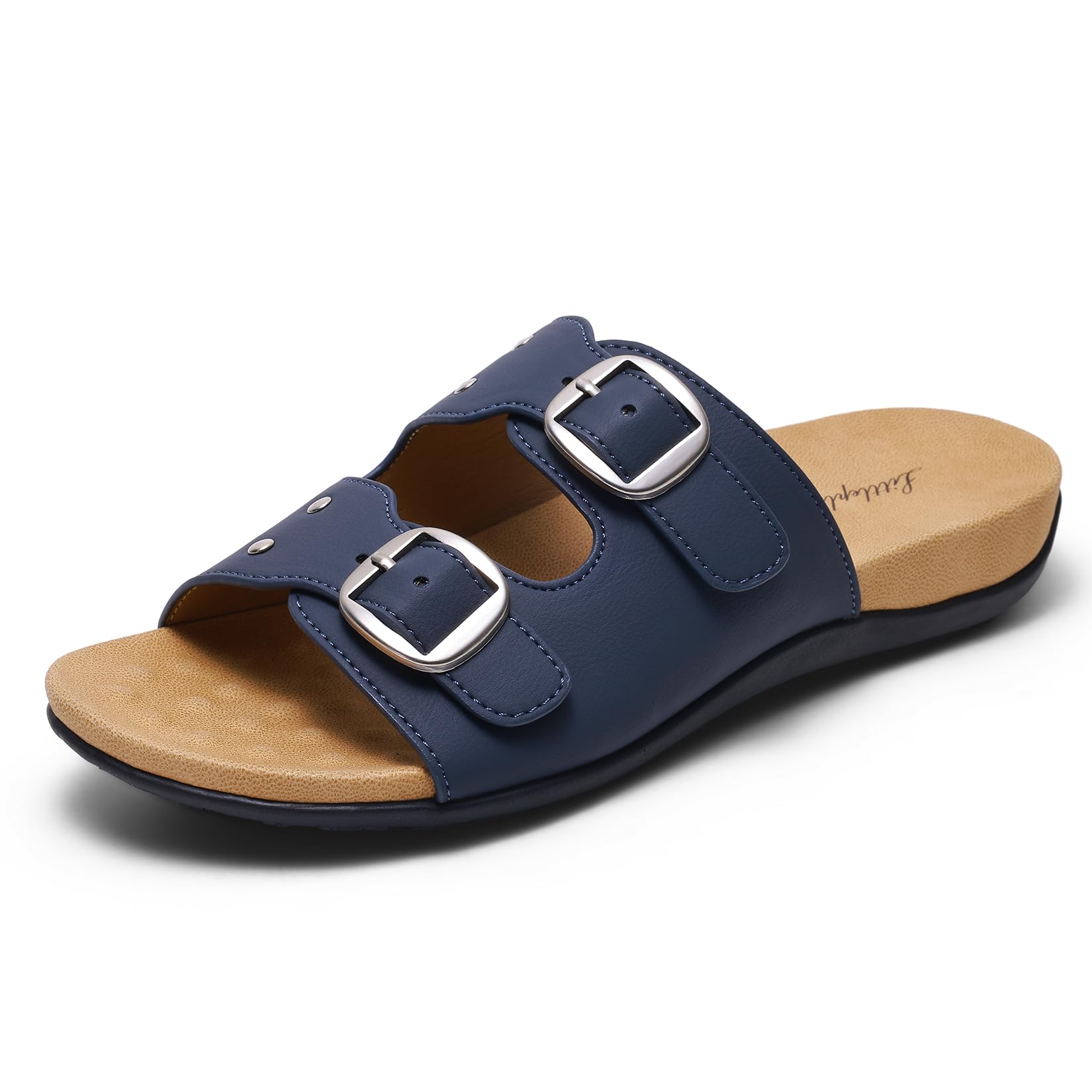 Littleplum Damen Pantoletten Sandalen Sommer Bequeme Hausschuhe mit Verstellbarer Schnalle Rutschfest Strand Slide