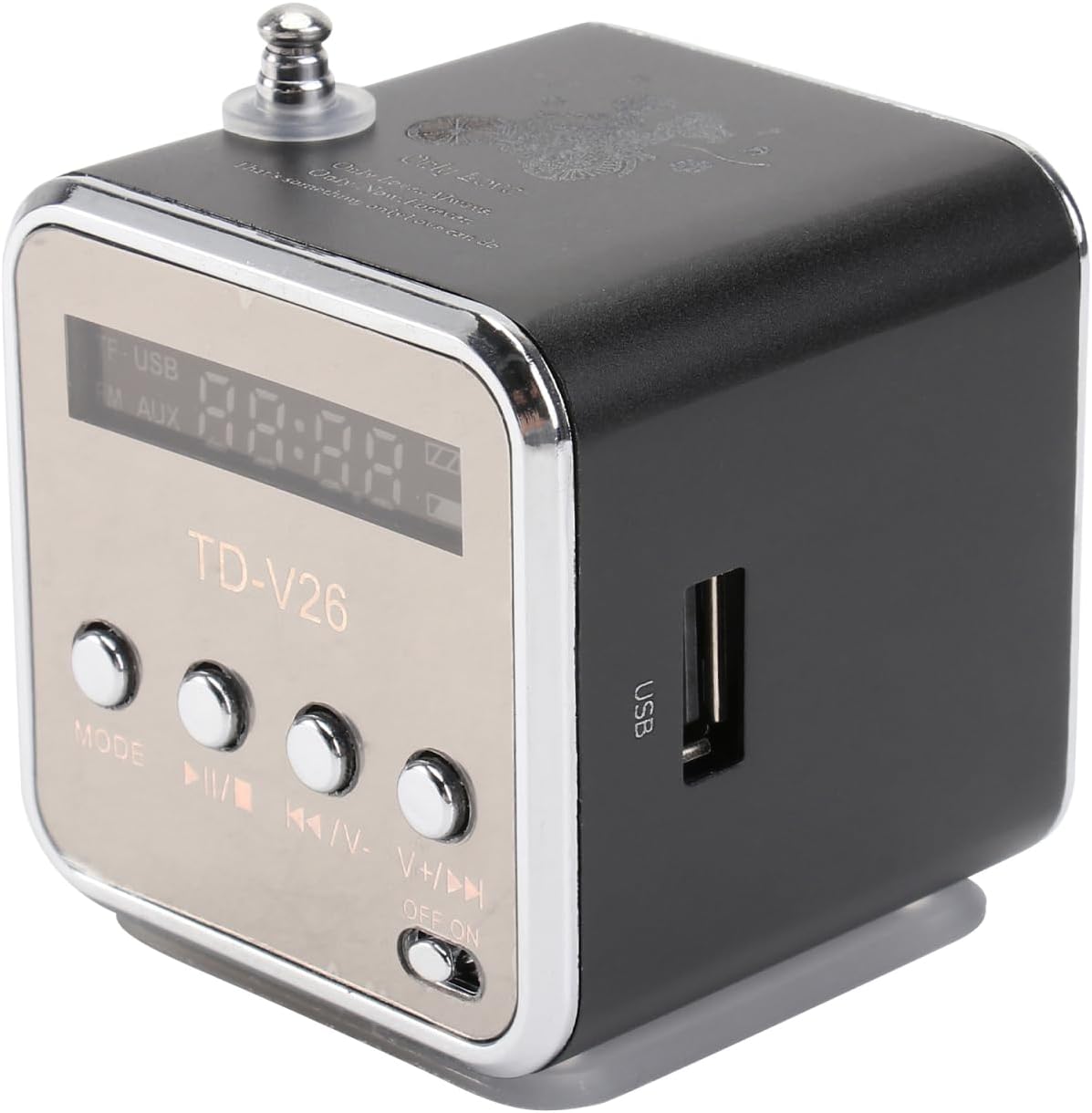 iplusmile Portable Mini Digital Speaker -V26 with Micro Usb Support Fm Radio Led Display Rechargeable Battery Compact Sound System