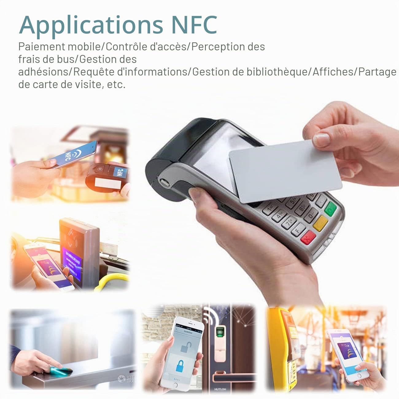 100 pièces NFC Cartes Tag NTAG215 NFC Tags NFC 215 vierges réinscriptibles，Compatible avec Amiibo 504 Octets Mémoire, Fonctionne avec Tous Les NFC Appareils Compatibles