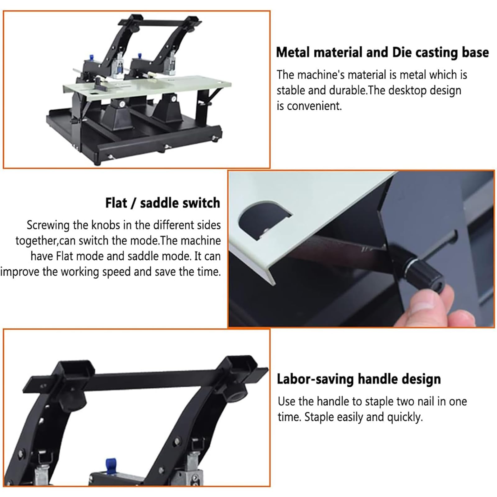 Grapadora de Doble Cabezal, Grapadora de Escritorio A3/A4, con Abrazadera, Grosor de encuadernación 40 Hojas, Grapadora Manual Plana, máquina Grapadora de Doble propósito, Grapadora/creadora de foll