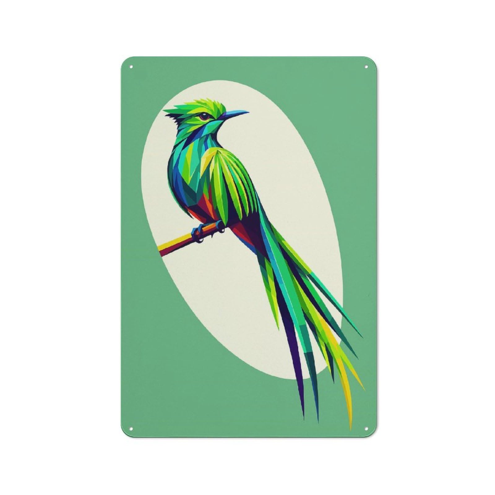 Junmoney Quetzal Wpap Pop Art Metal Plaque With Design 30X20cm, Country Style Kitchen Wall Decor For Coffee Bar, Kitchen, Bistro Or Tea Corner