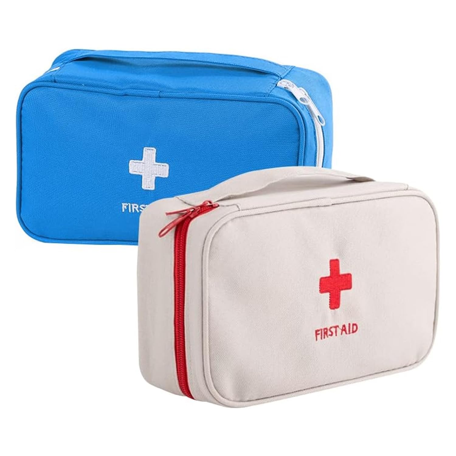 Excefore Portable Empty First Aid Kit, Camping First Aid Bag, Medicine Tools Travel Storage Bag, Suitable For Home Outdoor Hiking Camping Car Office Workplace (Blue,Grey)