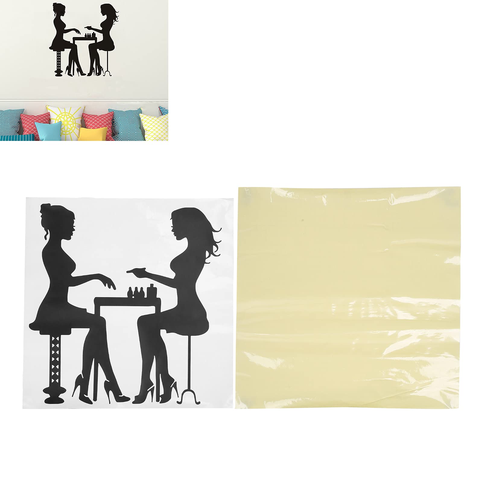 Adesivo Decorativo per Salone di Bellezza Adesivo Parete Impermeabile Durevole Ed Elegante per Saloni di Bellezza Materiale Vinilico in PVC (L)