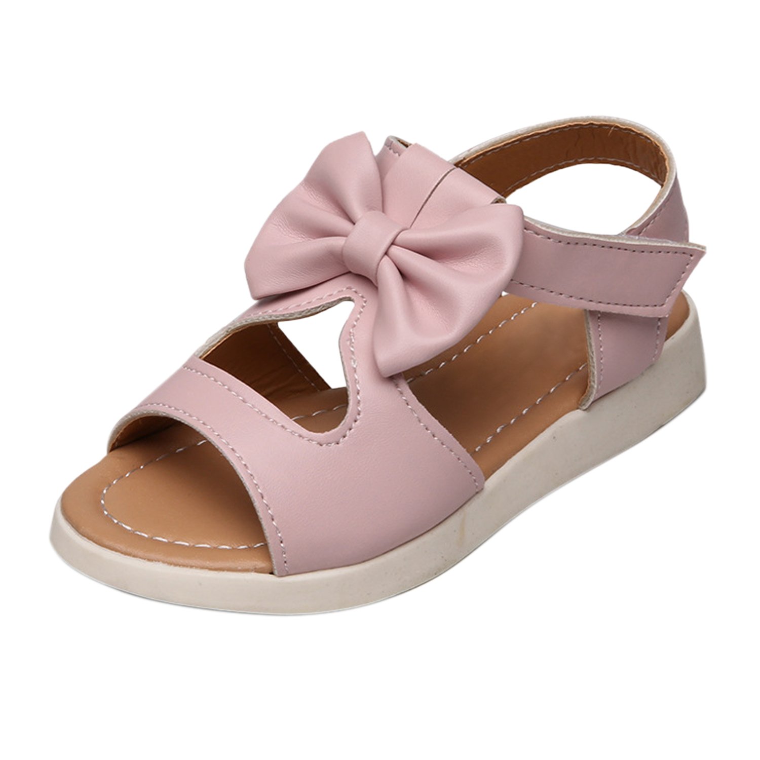 Toddler Kids Baby Girls Fashion Big Bow Summer Flat Shoes Solid Outdoor Casual Princess Sandals