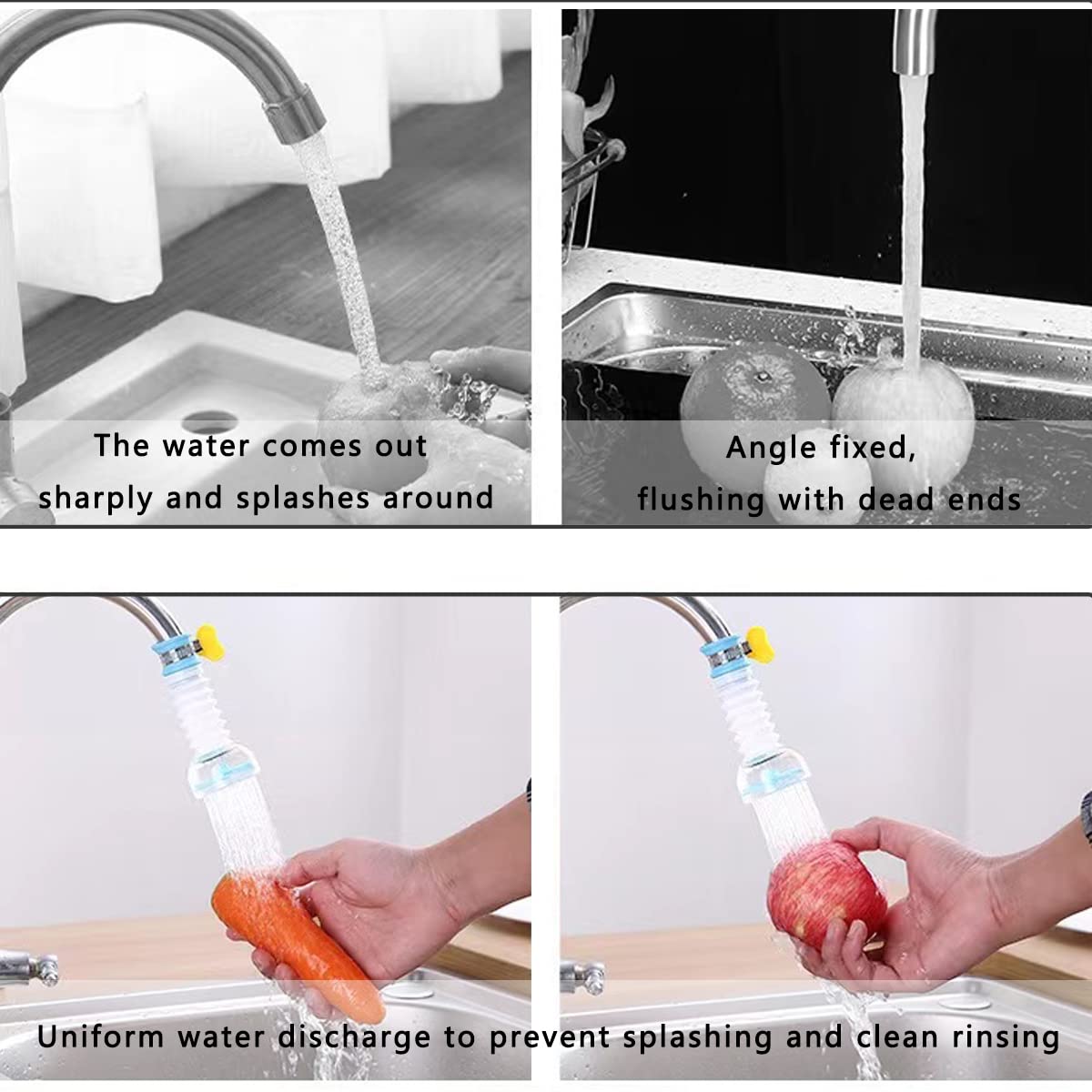 3 Filtri Per Rubinetto Rotanti 360&deg; - Antispruzzo Per Cucina E Bagno | Risparmio Idrico | Facile Installazione