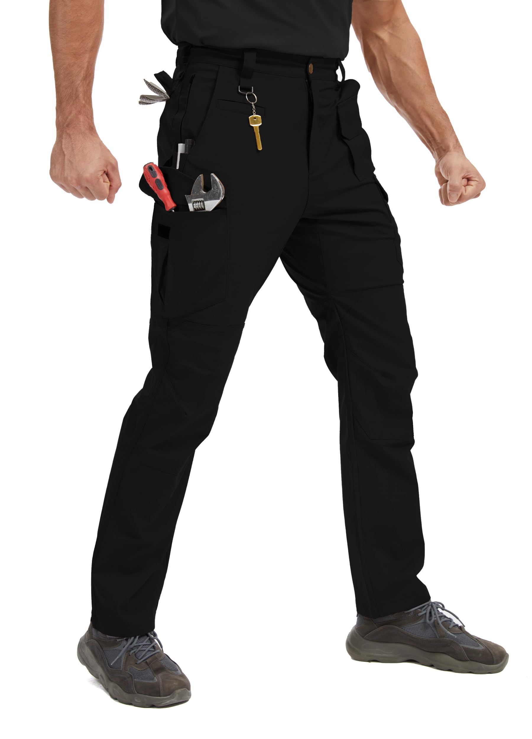 Mens Work Pants Cargo Tactical Construction Pants Ripstop Waterproof Outdoor Hiking with Pockets