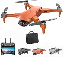 Drone L900 Pro com Camera 4k Full HD Duas Cameras Com GPS 5G WIFI FPV Transmissão em Tempo Real Motores Brushless Alcance remoto 1,2km Drone Profissional Com Case (Laranja)