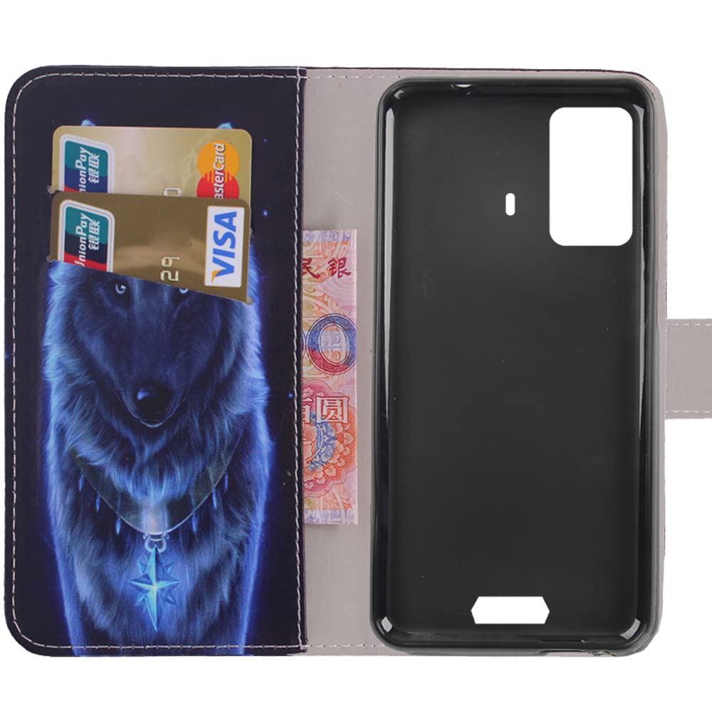 Custodia A Portafoglio Con Teschio Per Blackview BV9000 Pro | Cover In Pelle PU Con Slot E Funzione Stand, Nera
