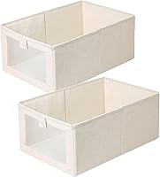Vista 2 de Caja de almacenamiento plegable para armario, caja de almacenamiento de acero catiónico, caja de almacenamiento de armario tipo cajón (2 piezas gris)