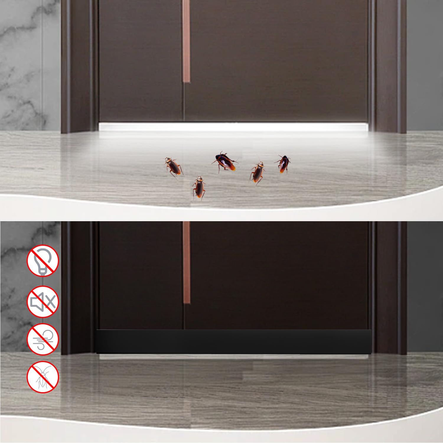 2 Pack Weather Stripping Door Seal, 36� Length Cuttable Door Draft Stoppers for Bottom of Door, Strong Adhesive Door Sweep for Exterior and Interior Doors (2, Black)