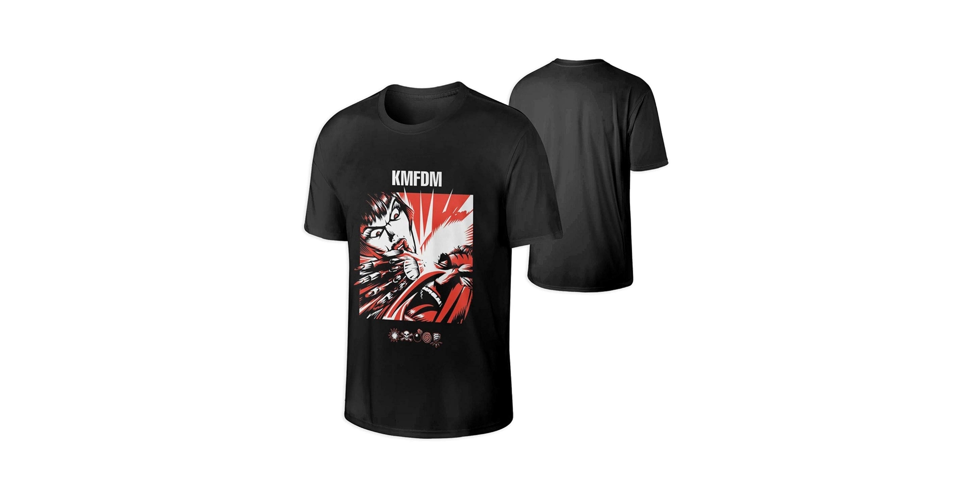 JohnJPerez KMFDM Men's Short-Sleeve Crewneck Cotton T Shirt