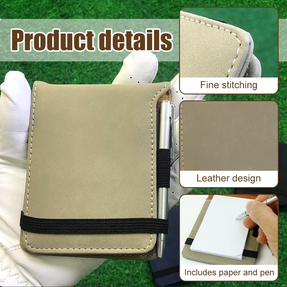 DONGKER Porta Tarjetas de Golf con Bolígrafo, Billetera de Cuero PU para Tarjetas de Puntuación, Regalo para Golfistas