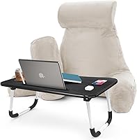 Vista 34 de Nestl Reading Pillow with Portable Laptop Lap Desk - Shredded Memory Foam Back Support Pillow for Sitting Up in Bed and Couch Rest Pillows with Navy